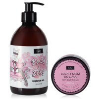 Veganská kosmetická sada PIWONIA, sprchový gel + tělový krém - 74593745 - 3