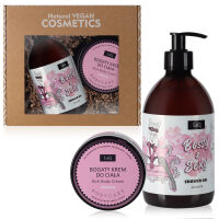 Veganská kosmetická sada PIWONIA, sprchový gel + tělový krém - 74593745 - 2