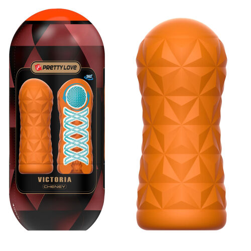Oranžový mužský masturbátor super stimulace umělá vagína - 77672842