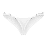 Obsessive Arrowel bílé otevřené tanga s krajkou a regulací - 79914357 - 5