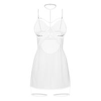 Obsessive Arrowel bílá košilka + choker a pásky na stehna - 76402025 - 3