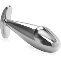 ELEGANTNÍ DILDO VE TVARU PENISU Z NEREZOVÉ OCELI S OZDOBNÝM KAMÍNKEM - 87654567 - 2