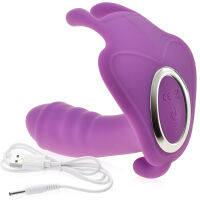DVOUSYSTÉMOVÝ SAMONOSNÝ VIBRÁTOR K LASKÁNÍ VAGÍNY AKLITORISU NA DÁLKOVÉ OVLÁDÁNÍ - 10 FUNKCÍ  - 72813525 - 3