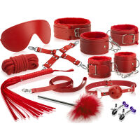 VYJÍMEČNĚ ELEGANTNÍ BOHATÁ SADA PRO SKUTEČNÉ MILOVNÍKY BDSM BONDAGE ČERVENÁ BARVA - 74188695 - 2