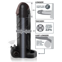ČERNOŠSNÝ NVLEK NA PENIS A VARLATA S VIBRACEMI - DELŠÍ 5,1 CM, OBEMNĚJŠÍ O 33%  -  80774399 - 4