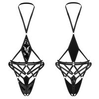 Obsessive Keira Lise erotické body wet look otevřený krok - 75309046 - 2