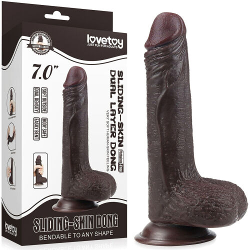 SUPER REALISTICKÉ DILDO S KLOUZAJÍCÍ KŮŽÍ A POHYBLIVÝM JÁDREM PENIS NA PŘÍSAVCE - 72499423