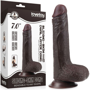 SUPER REALISTICKÉ DILDO S KLOUZAJÍCÍ KŮŽÍ A POHYBLIVÝM JÁDREM PENIS NA PŘÍSAVCE - 72499423