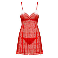 Obsessive Claussica babydoll vánoční erotické prádlo - 78896848 - 3