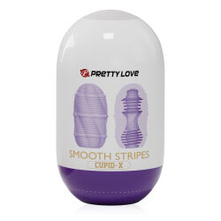 Elastický gelový masturbátor s pruhy pro muže 9 cm - 77700254