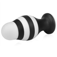 Velký černobílý anální kolík s přísavkou 7,2 cm - 75055683 - 3