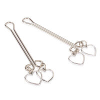 Sada ocelových svorek na bradavky s BDSM srdíčky - 76740812 - 2