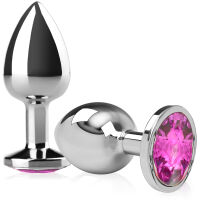 ANÁLNÍ KOLÍK Z NEREZOVÉ OCELI S KŘIŠŤÁLEM STŘÍBRNÝ WDK 8855 - 4