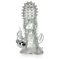 SILIKONOVÝ NÁVLEK S VIBRUJÍCÍM SLONÍKEM A STOVKAMI VÝSTUPKŮ  LBB 026205 - 2