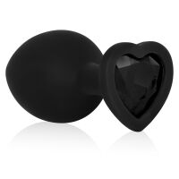 Silikonový černý anální kolík se srdíčkem 8,2 cm - 72128497 - 3