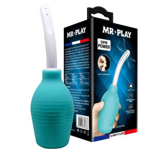 Modrá intimní sprcha s hruškou pro anální sex 310 ml - 76095790