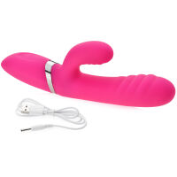 SILIKONOVÝ VIBRÁTOR DVOUSYSTÉMOVÝ STIMULÁTOR G BODU A KLITORISU AŽ 140 VARIANT STIMULACE - 78633326 - 2