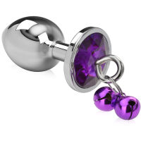 KOUZELNÝ OCELOVÝ ANÁLNÍ KOLÍK SE ZVONEČKEM ANAL PLUG  - 71950554 - 2