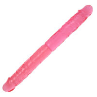 Dvojité realistické ohebné růžové dildo pro páry 36 cm - 76148771 - 4