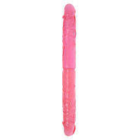 Dvojité realistické ohebné růžové dildo pro páry 36 cm - 76148771 - 2