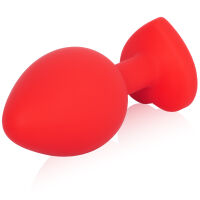 Červený anální kolík s třpytivým srdíčkem 8,2 cm - 72203469 - 2