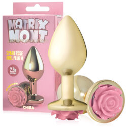 Anální kolík 9 cm anální zátka s růžovou růží - 72583373