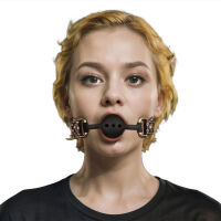 Rebellion elegantní silikonový roubík s otvory, hračka BDSM pro páry - 78891442 - 4