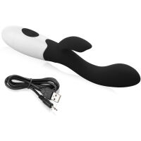 ERGONOMICKÝ VIBRÁTOR 30 PROGRAMŮ S KRÁLÍČKEM A NABÍJEČKA – 72843583 - 2