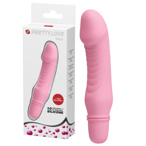 Růžový silikonový minivibrátor na baterie 10 funkcí - 71839724