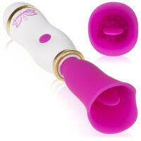 DISKRÉTNÍ MASTURBÁTOR NA KLITORIS SACÍ MASAŽÉR S JAZÝČKEM VIBRÁTOR TULIPÁN  RŮŽOVÁ BARVA- 76952712 - 2