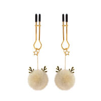 Anální sada s bílým bambulovým kolíkem + svorky na bradavky - 74154152 - 4