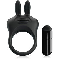 VIBRAČNÍ EREKČNÍ KROUŽEK S KRÁLÍČEK - ZVYŠUJE EREKCI A LASKÁ KLITORIS - 74739576 - 4