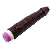 Realistický anatomický vibrátor hnědý penis s otočným ovladačem 21,5 cm - 77388198 - 3