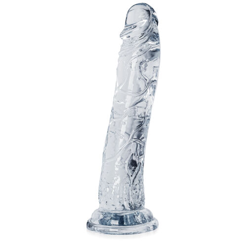 Anatomické dildo bezbarvé 21 cm elastický umělý penis - 71331404