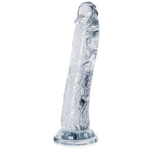 Anatomické dildo bezbarvé 21 cm elastický umělý penis - 71331404