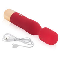 Červený mini wand masážní strojek 10 funkcí vodotěsný 14,5 cm - 75066706 - 8