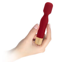 Červený mini wand masážní strojek 10 funkcí vodotěsný 14,5 cm - 75066706 - 3