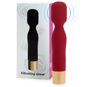 Červený mini wand masážní strojek 10 funkcí vodotěsný 14,5 cm - 75066706