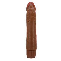Hnědý realistický vibrátor s plynulou vibrací 24 cm - 70444247 - 2