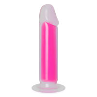 Růžové fluorescenční dildo penis 22 cm svítí ve tmě - 76338733 - 4