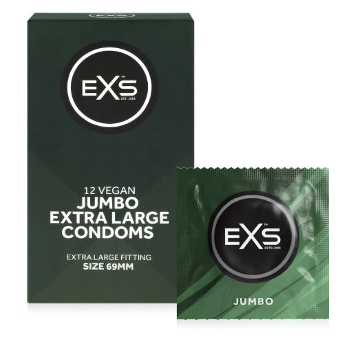 Kondomy EXS Jumbo XXL, šířka 69 mm, 12 ks – 72958610