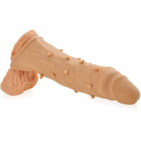 MĚKOUČKÝ EREKČNÍ NÁVLEK S HROTY ANATOMICKÝ NÁVLEK ZVĚTŠUJÍCÍ PENIS O 4 CM  - 72364914 - 2