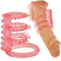 STIMULAČNÍ EREKČNÍ KROUŽEK COCK RING SE 4 SMYČKAMI PRO PENIS A VARLATA - 73209501 - 3
